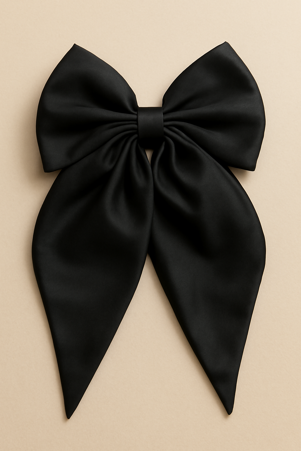 Jumbo Satin Silk Black Hair Bow