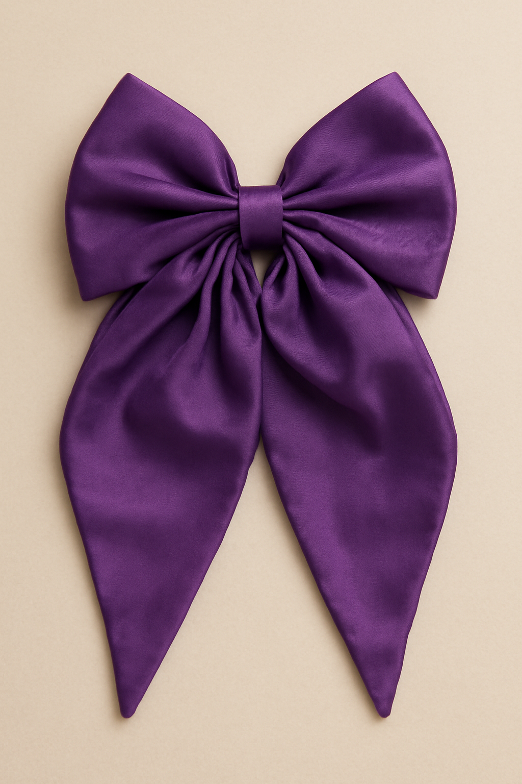 Jumbo Satin Silk Purple Hair Bow