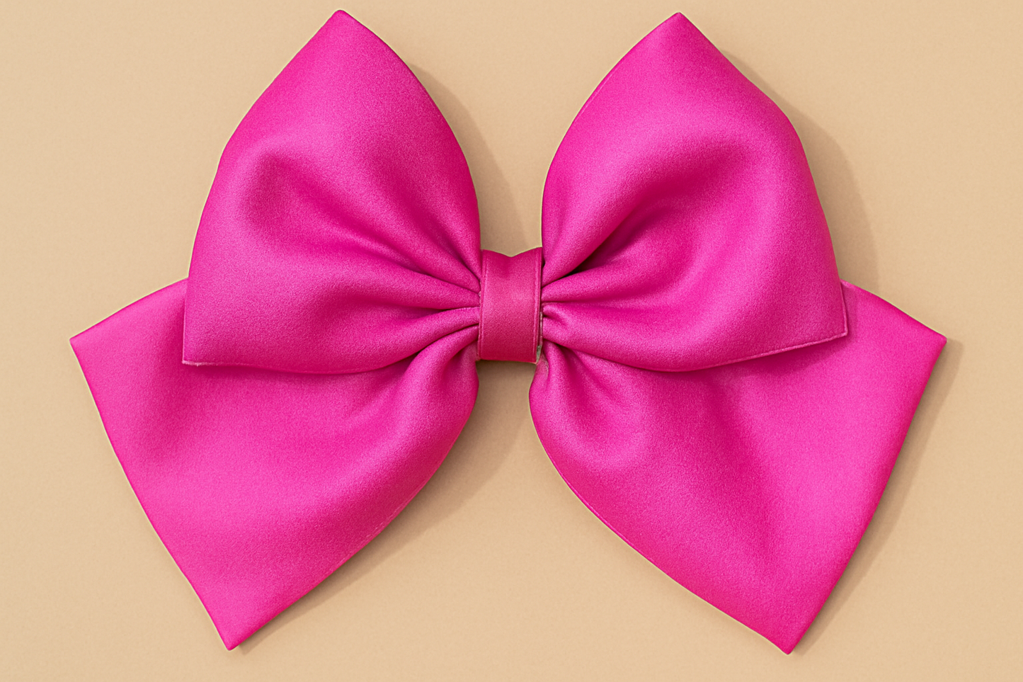 Big Tail Hot Pink Satin Silk Bow