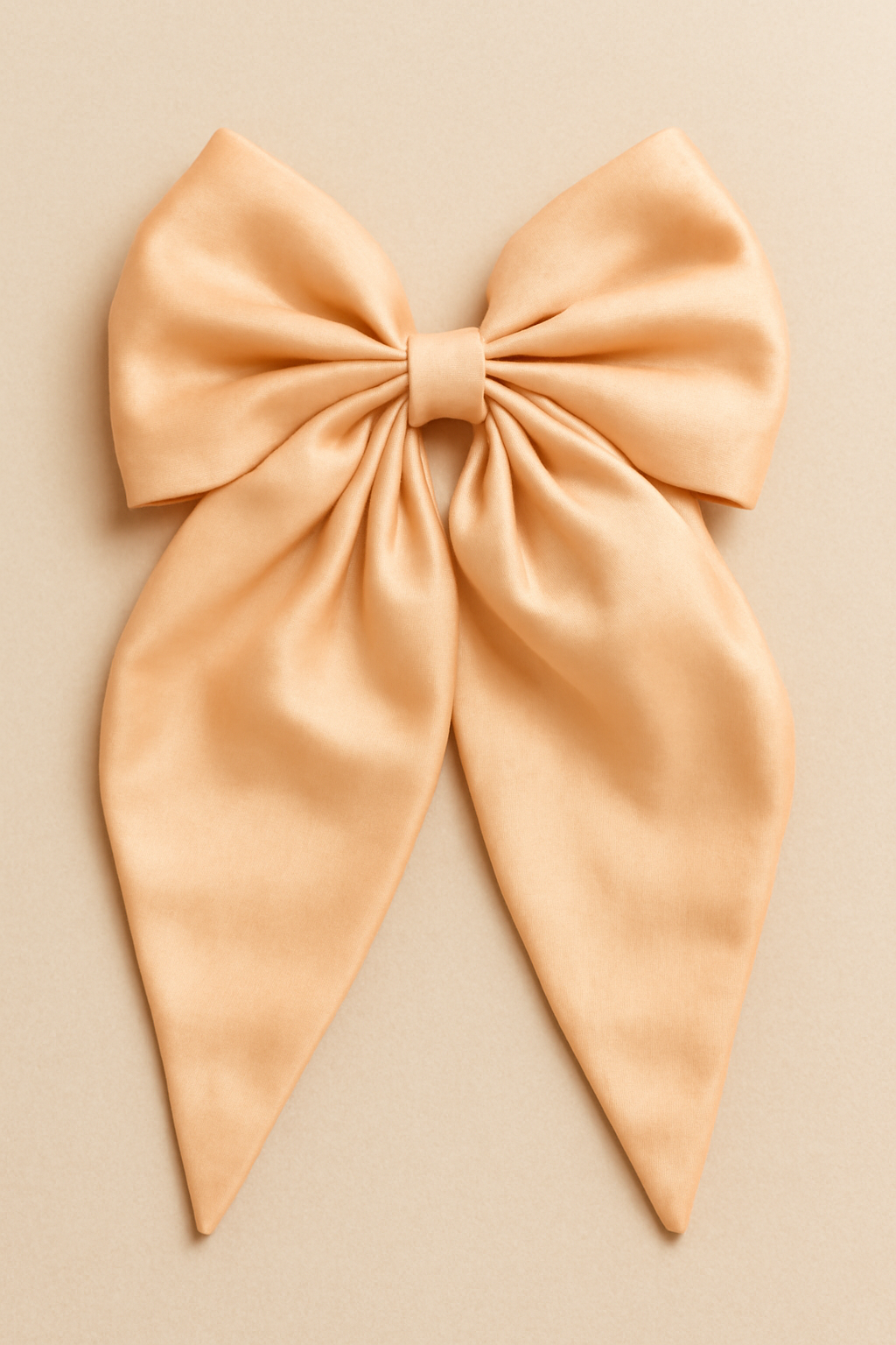 Jumbo Satin Silk Peach Hair Bow