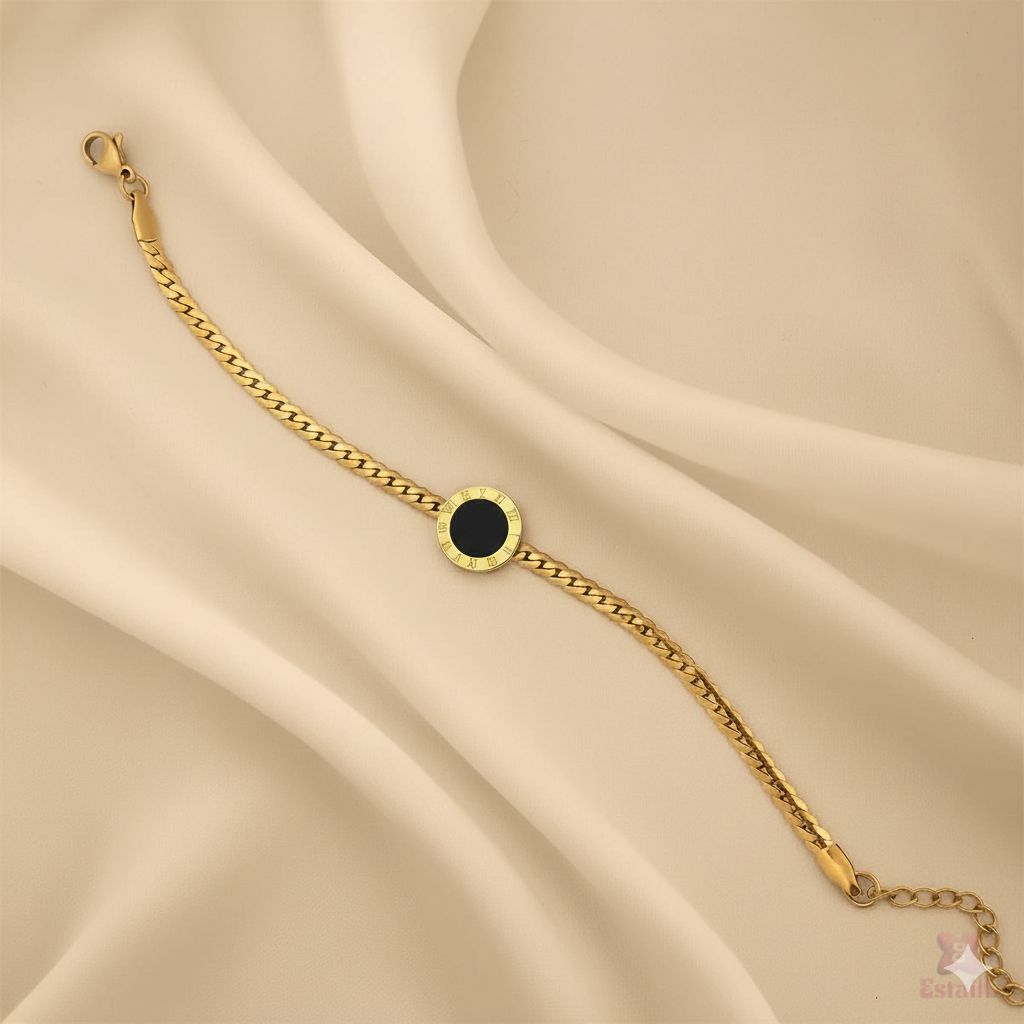 Black Sleek Roman Bracelet