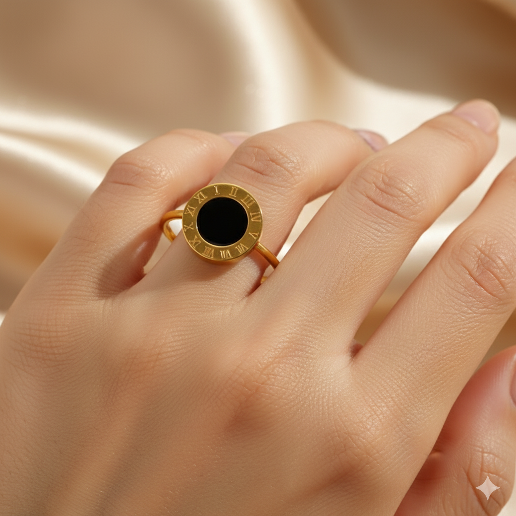 Black Numeral Ring Adjustable