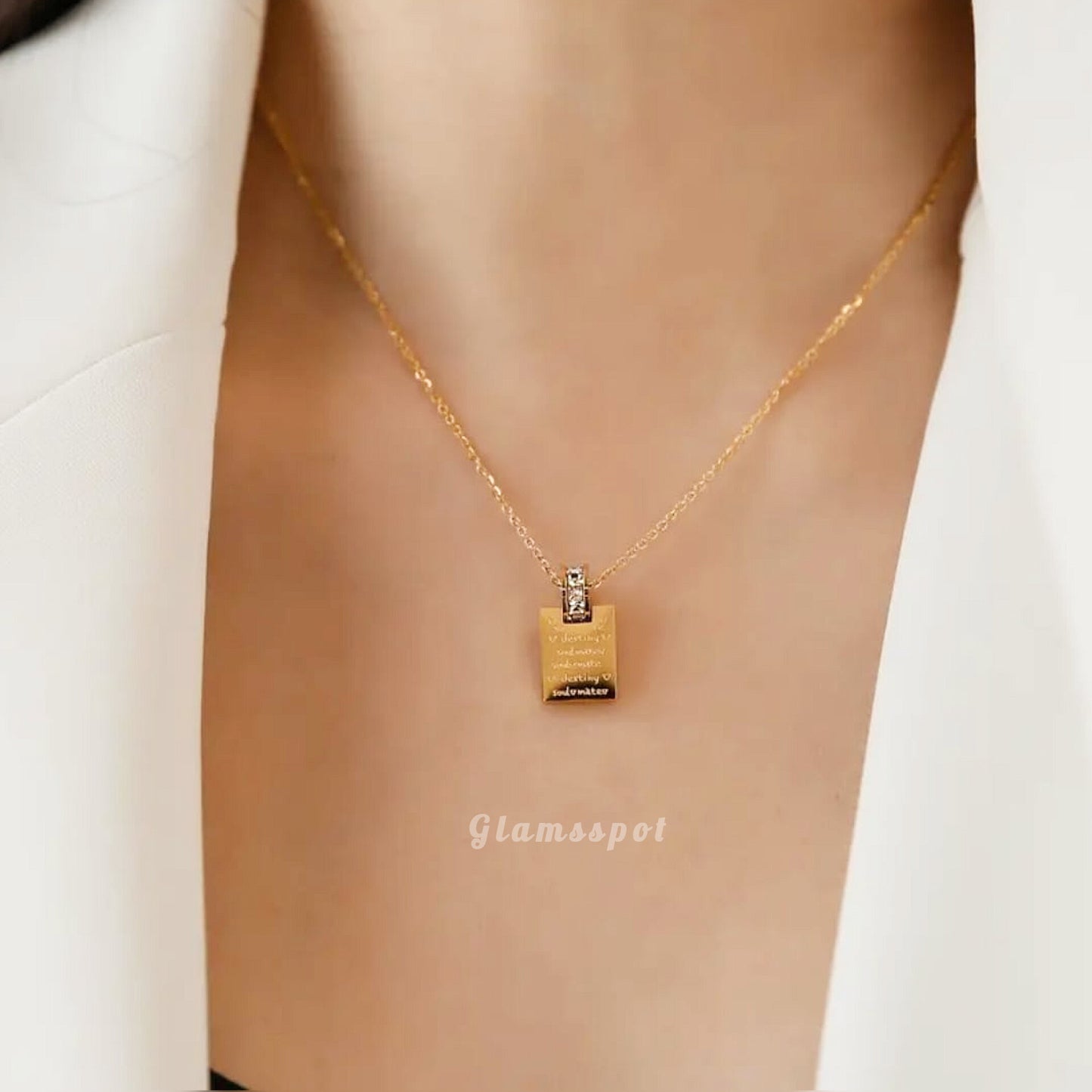 Square Gold Pendant