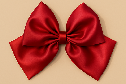 Big Tail Red Satin Silk Bow