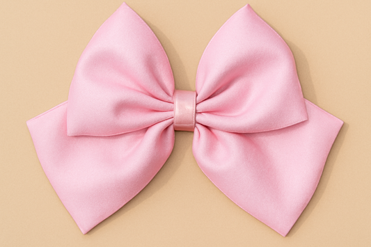 Big Tail Baby Pink Satin Silk Bow