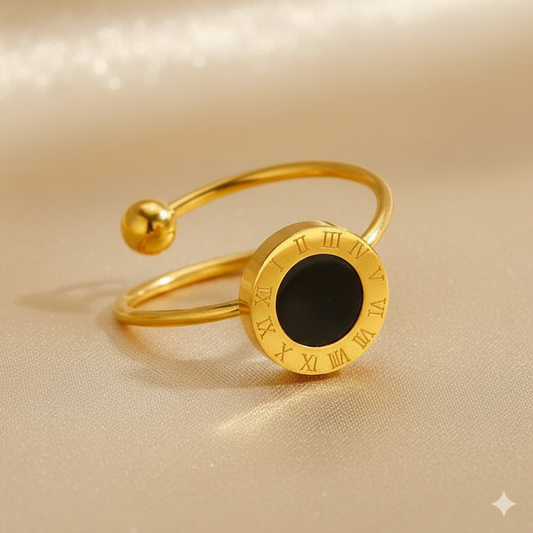 Black Numeral Ring Adjustable