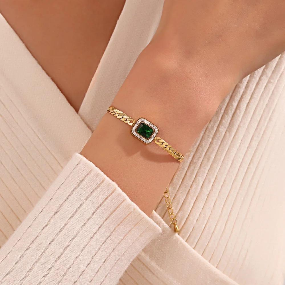 Emerald Green Zircon Luxury Bracelet