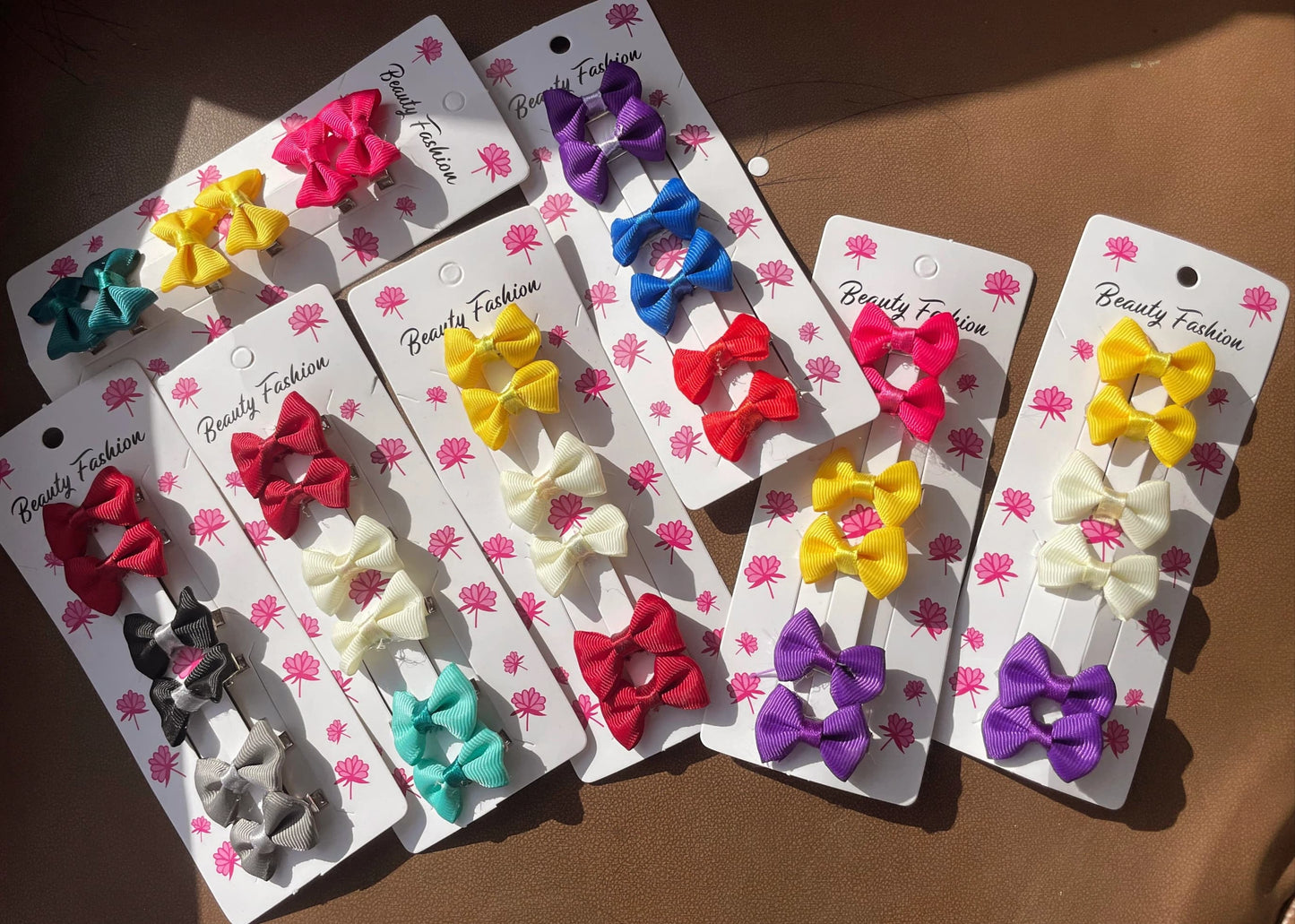 Mini Colorful Bow Hair Clips (Pack of 6)