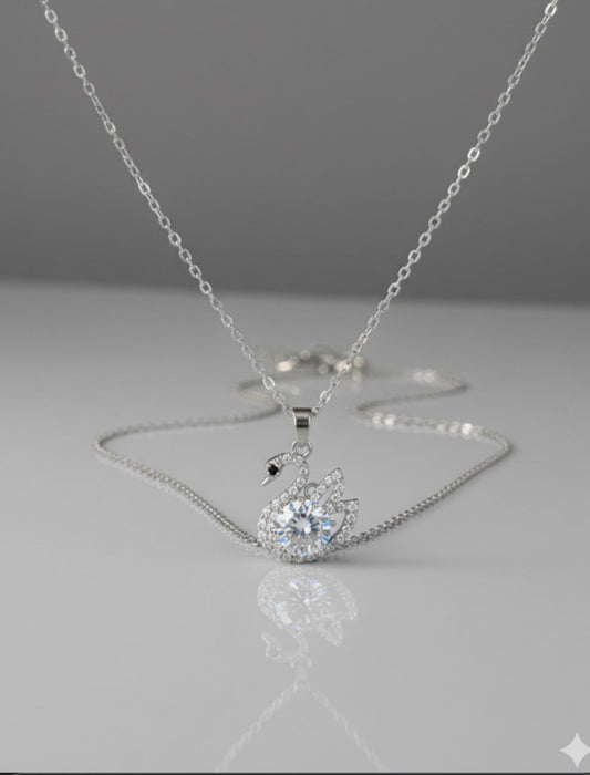 Silver zircon Necklace
