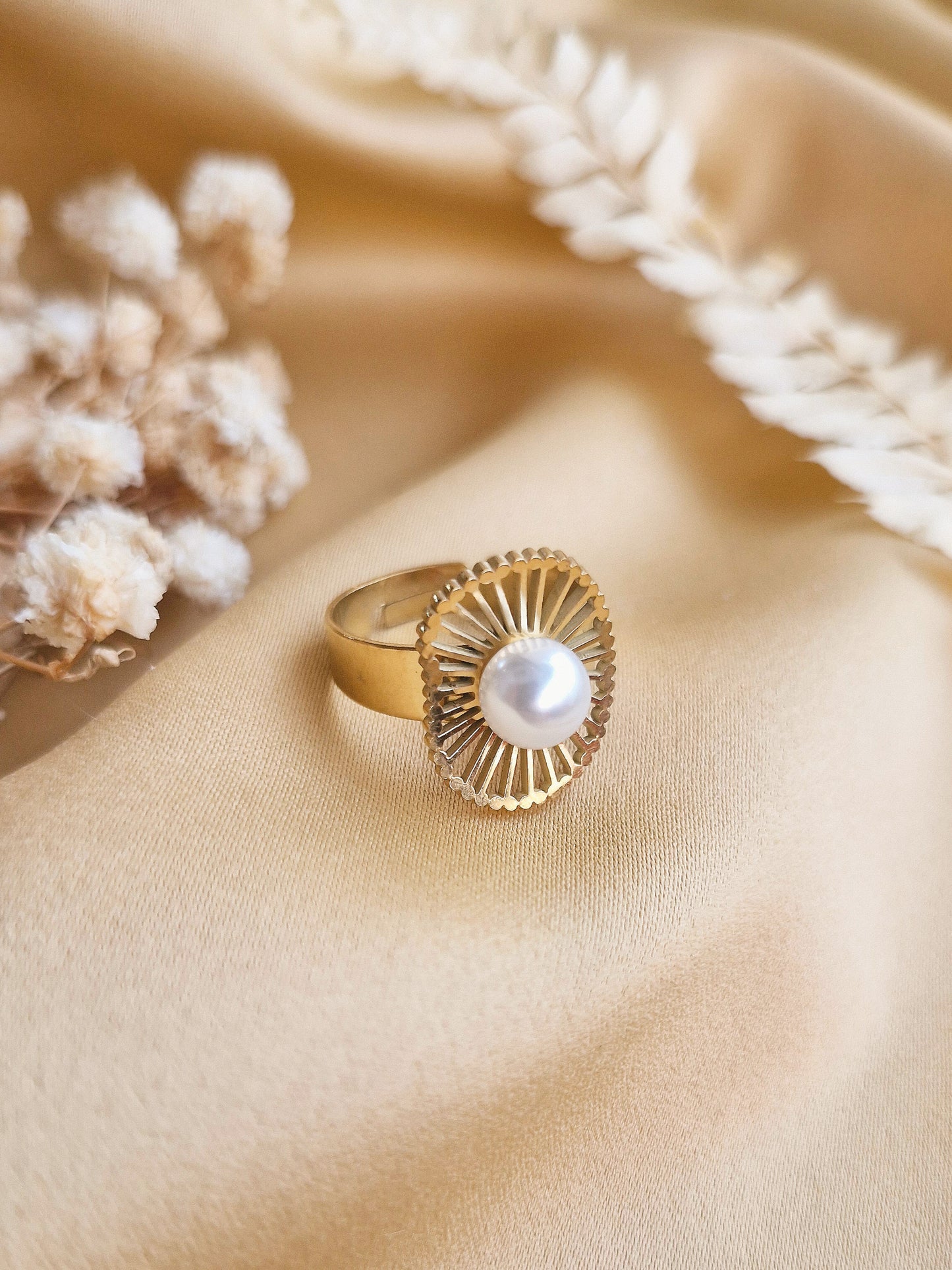 Pearl Sunburst Ring