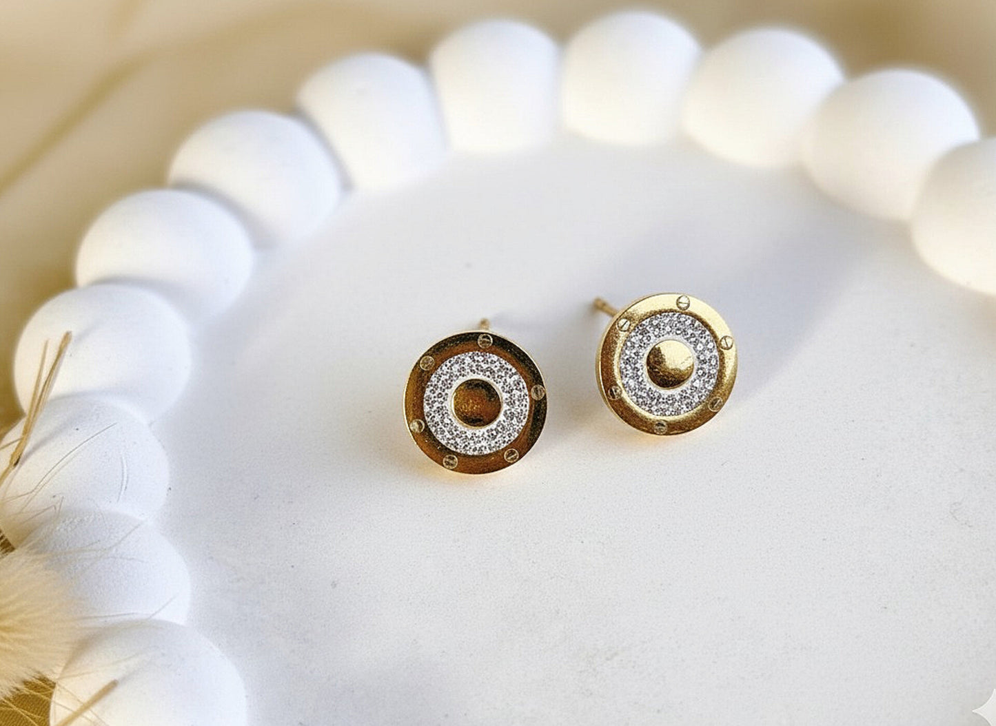 Cartier Inspired Gold Studs