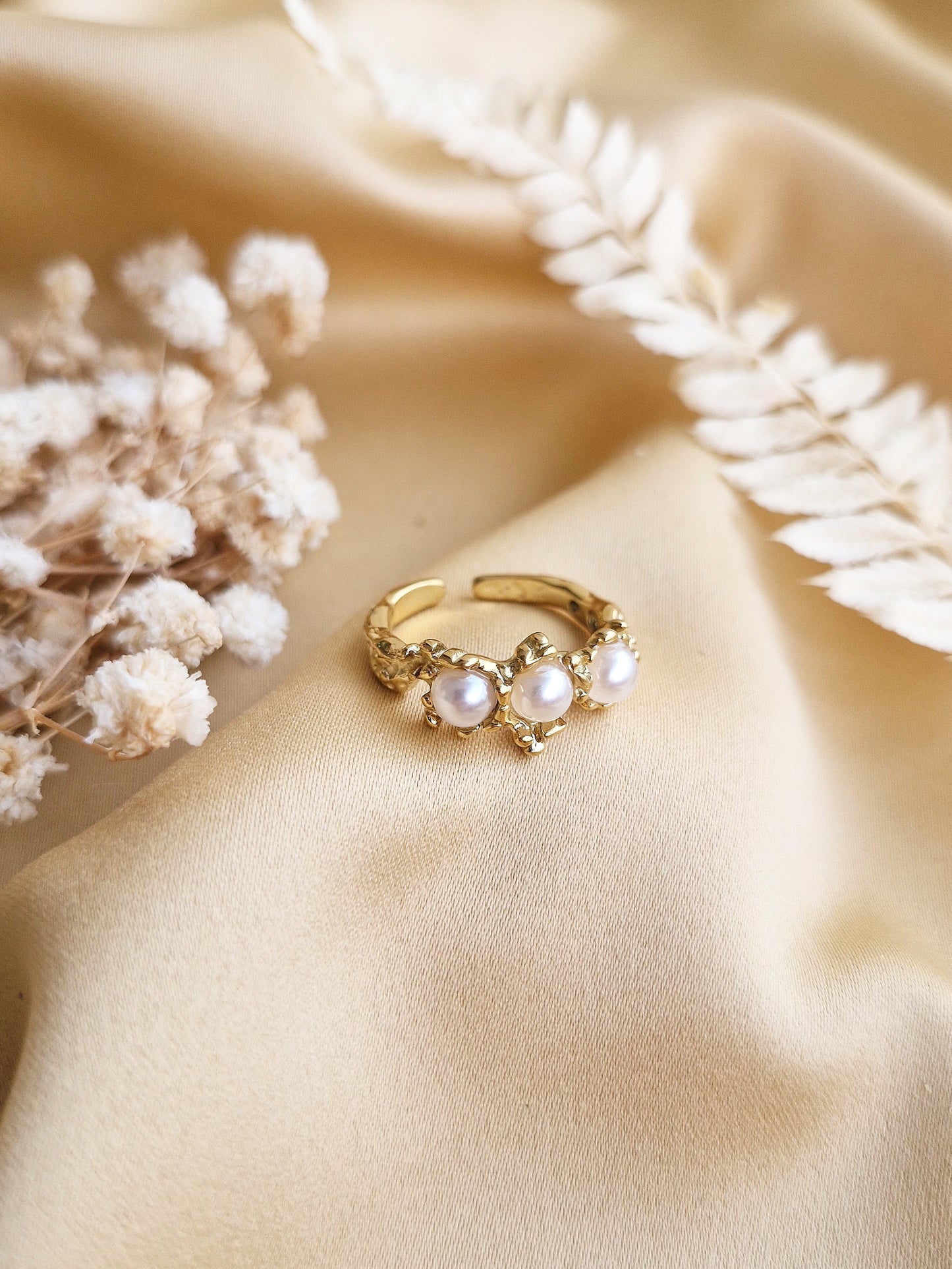 Baroque Triple Pearl Ring